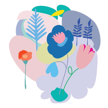 spring explosion of flowers and colorsのイラスト素材