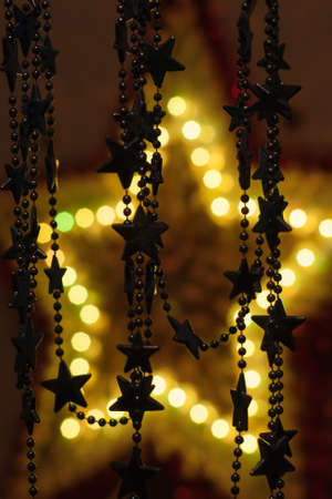 small stars on a big glowing star the modern bokeh  backgroundの写真素材