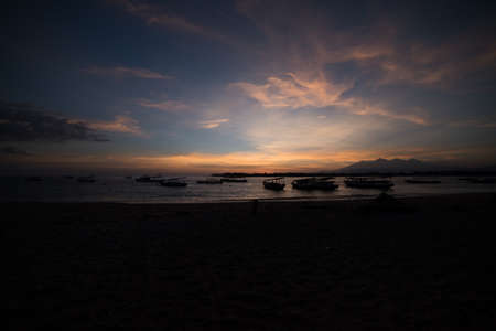 Bali sea view sunrise background.の写真素材