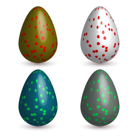 realistic easter eggs setのイラスト素材