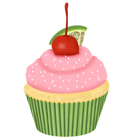 cupcake with lycheeの写真素材