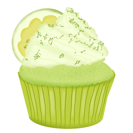 green tea cupcakeの写真素材
