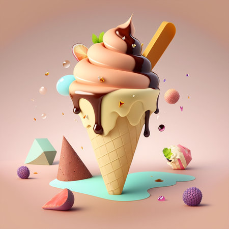 3d cream ice creamの素材