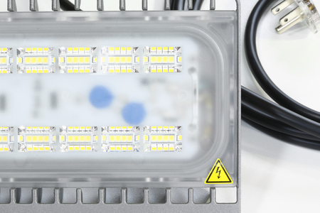 LED lighting on white background. Electric and technology concept.