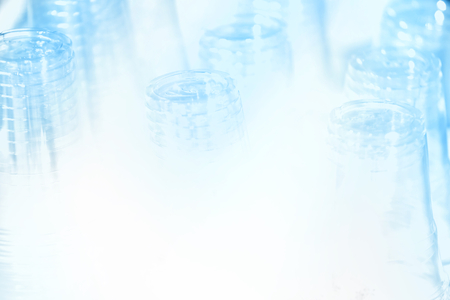 Abstract of Plastic glasses blurred for background, environment and save the world concept.の写真素材