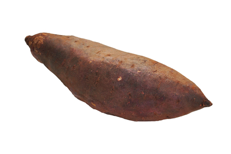 Burned purple sweet potato isolated on white background. This image stacked with clipping path for advertising. ideas concept.の写真素材
