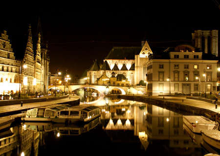 Gent - Ghent by nightの写真素材