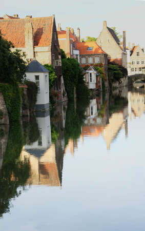 Bruges Canal reflectionの写真素材