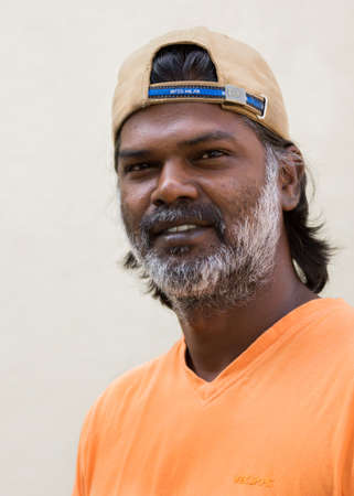 BENGALURU, INDIA - CIRCA NOVEMBER 2013  Mr  Jagadish Kadur, award winning painter and sculptor のeditorial素材