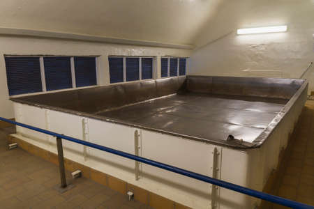 Open fermenter at Brewery Van Honsebrouck in Belgium  Open fermenters harvest will yeast from the...