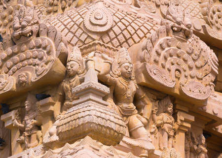  Southeast corner decoration at tower on top of the Karpa Graham of the Gangaikunda Temple.の写真素材