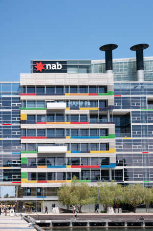 Melbourne, Australia - November 16, 2009: NAB Banking in Colorful modern architecture of upscale...