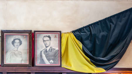 Melbourne, Australia - November 17, 2009: Belgian Beer CafÃ© Bluestone. Brown framed black-white...