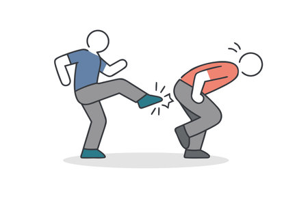 Man and woman are fighting with each other. Vector flat illustration.のイラスト素材