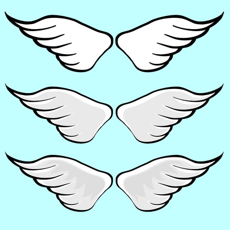 Isolated cartoon vector art angel wingsのイラスト素材