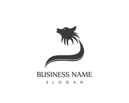 Wolf Head Silhouette Logo Design Vector templateのイラスト素材