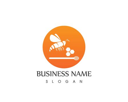 Honey And Bee Logo Design Templateのイラスト素材