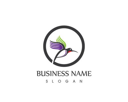 Hummingbird sign abstract bird in flight.のイラスト素材