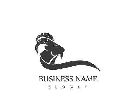 Goat head logo vector templateのイラスト素材