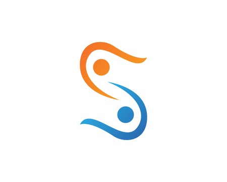 S Letter People Care Logo Designのイラスト素材