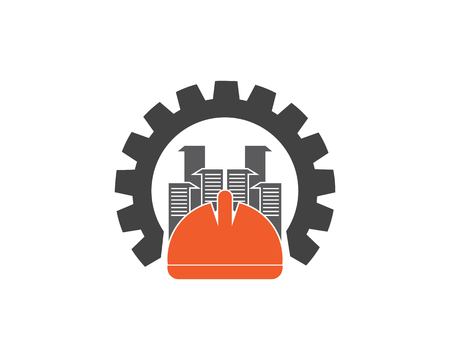 Helmet Safety Building Logo Design Templateのイラスト素材