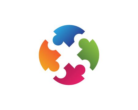 business puzzle community logo designのイラスト素材