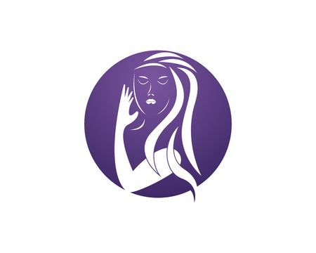 Beauty Women face silhouette character Logo Templateのイラスト素材