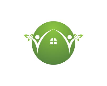 Building home nature logo designのイラスト素材