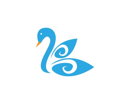 swan icon logo vector templateのイラスト素材