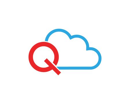 Q letter cloud icon logo vector templateのイラスト素材