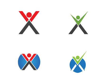 X letter people icon logo templateのイラスト素材