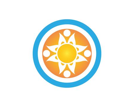 Sun icon logo vector templateのイラスト素材