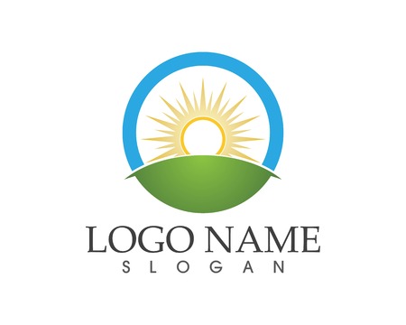 Sun icon symbol logo templateのイラスト素材