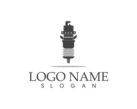 Spark plug icon logo design conceptのイラスト素材