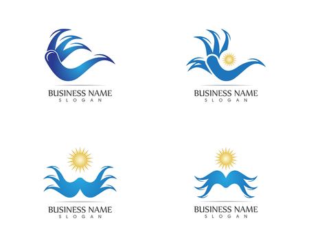 Waves of sea or ocean waves, blue water, splash and gale, vector illustrationのイラスト素材