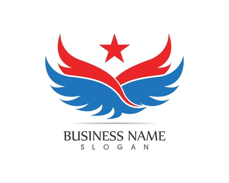 Star wings icon logo design vectorのイラスト素材