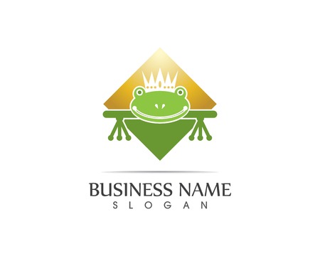 green frog symbols logo and templateのイラスト素材