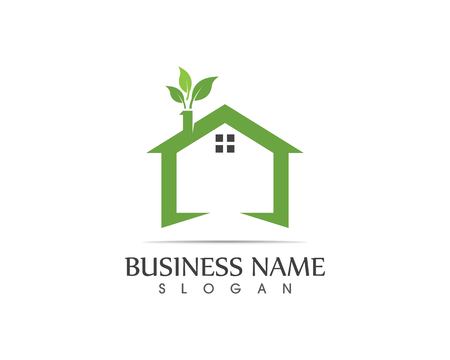 Building home nature logo design conceptのイラスト素材
