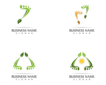 Foot nature leaf logo design illustrationのイラスト素材