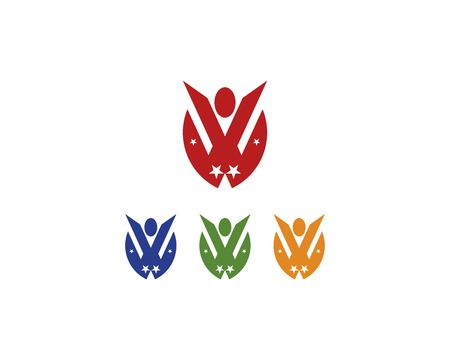 Human character logo vector templateのイラスト素材