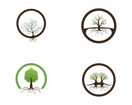 Nature tree icon logo design vector illustrationのイラスト素材
