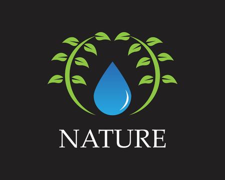 Water drop nature logo vector templateのイラスト素材