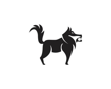 Wolf silhouette logo design vector illustrationのイラスト素材