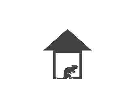 Rat silhouette logo design graphicのイラスト素材