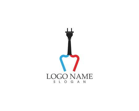 Cable with plug electricity icon logo vectorのイラスト素材