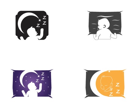 Cute baby sleeping logo vector illustrationのイラスト素材