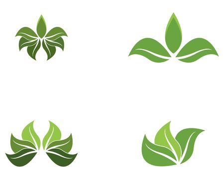 Logos of green leaf ecology nature elementのイラスト素材