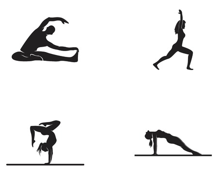 Athletic yoga logo vector silhouetteのイラスト素材