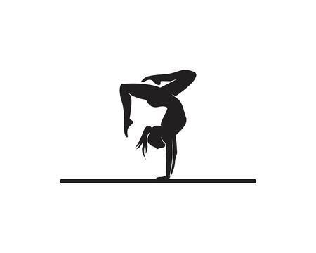Athletic yoga logo vector silhouetteのイラスト素材