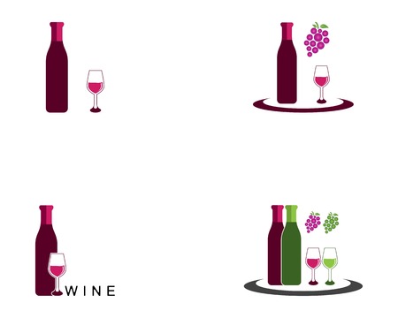 Wine icon logo template vectorのイラスト素材